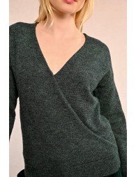 Soft knit wrap sweater