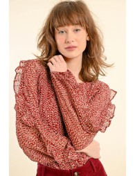 Printed voile blouse