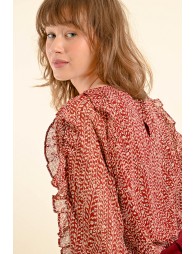 Printed voile blouse