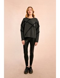 Pull oversize avec volants et dentelles