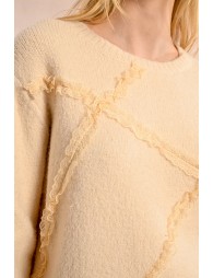 Pull oversize avec volants et dentelles