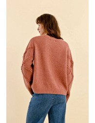 Pull oversize avec volants et dentelles