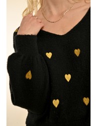 Heart pattern sweater