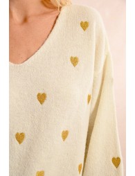 Heart pattern sweater