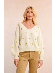 Pull à motif cœur