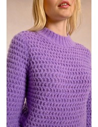 Chunky knit sweater with funnel neck