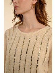 Sweater with wool, puffed sleeves