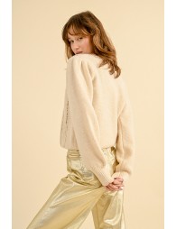 Sweater with wool, puffed sleeves