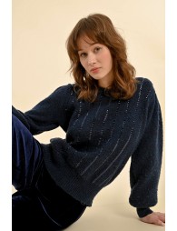 Sweater with wool, puffed sleeves