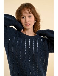 Sweater with wool, puffed sleeves