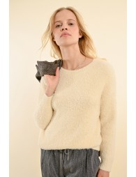 Plush knit sweater