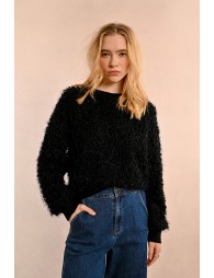 Mixed and textured knit sweater