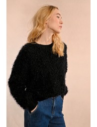 Mixed and textured knit sweater