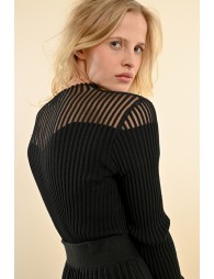 Ribbed sweater and fishnet bust