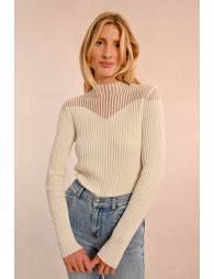 Ribbed sweater and fishnet bust