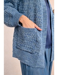 Oversized chenille knit cardigan