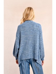 Oversized chenille knit cardigan