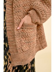 Oversized chenille knit cardigan