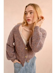 Knitted vest, V-neck