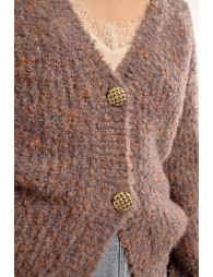 Knitted vest, V-neck