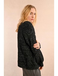 Oversized pointelle knit cardigan