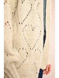 Oversized pointelle knit cardigan