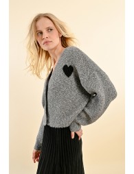 Short cardigan with heart