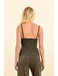 Iridescent ribbed knit tank top