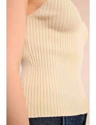 Iridescent ribbed knit tank top