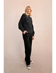 Openwork pointelle knit and lurex sweater