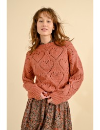 Openwork pointelle knit and lurex sweater