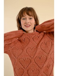 Openwork pointelle knit and lurex sweater