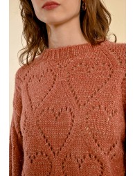 Openwork pointelle knit and lurex sweater