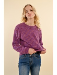 Brushed knit sweater