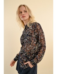 Printed voile blouse