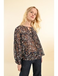 Printed voile blouse