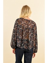 Printed voile blouse