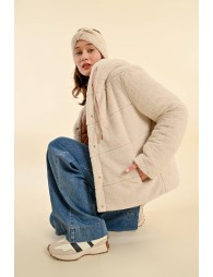 Hooded fur-lined down jacket