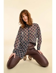 Printed sheer blouse