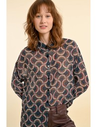 Printed sheer blouse