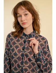 Printed sheer blouse