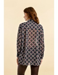 Printed sheer blouse