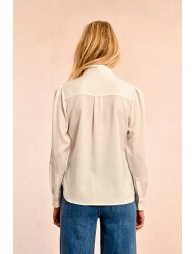 Satin blouse with pussy-bow collar