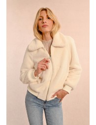 Textured faux fur jacket