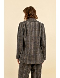 Straight check blazer