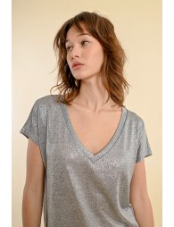 Iridescent V-neck T-shirt