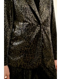 Animal print velvet blazer