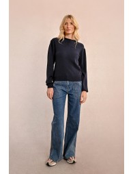 Viscose sweater, puffed sleeves