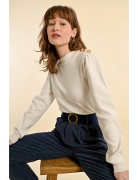 Viscose sweater, puffed sleeves