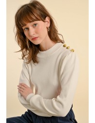 Viscose sweater, puffed sleeves